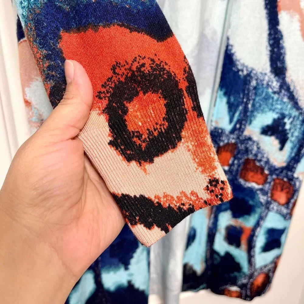 Chicos Open-Front Butterfly Print Long Cardigan Sweater S‎ - Picture 9 of 13
